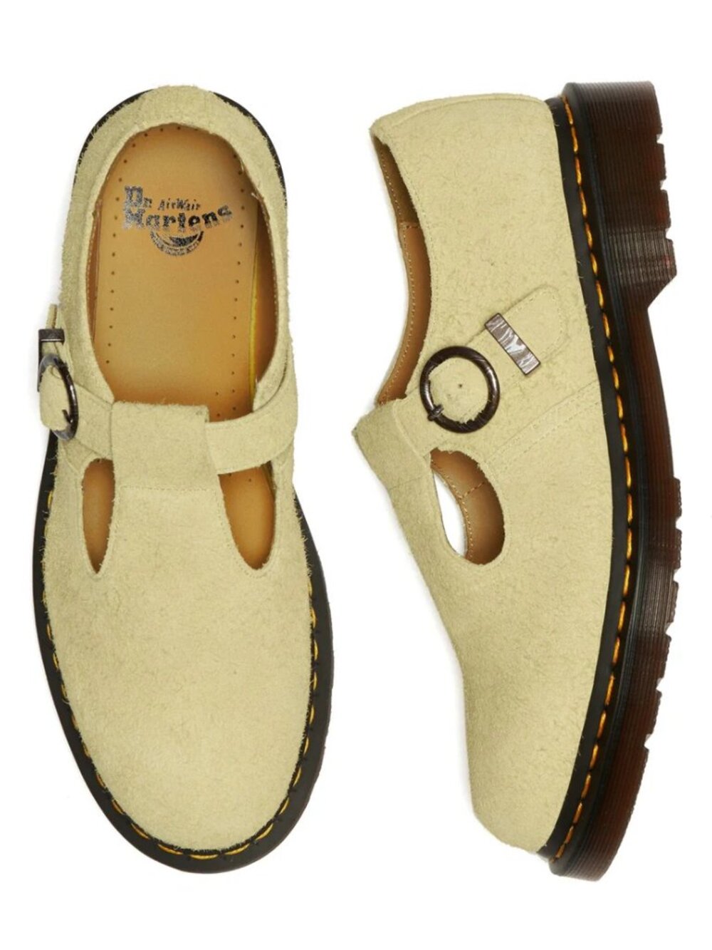 Dr. Martens T-Bar Mary Jane Suede Leather Shoes, Men’s Size 9 / Women’s Size 10 - Picture 3 of 16